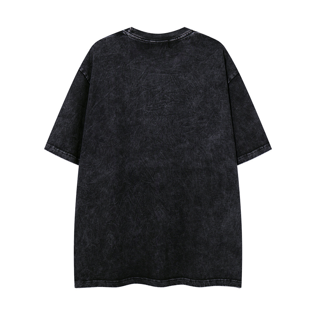Vintage Black Wolf Beast Graphic Short‑Sleeve T‑Shirt