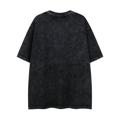 Vintage Black Wolf Beast Graphic Short‑Sleeve T‑Shirt