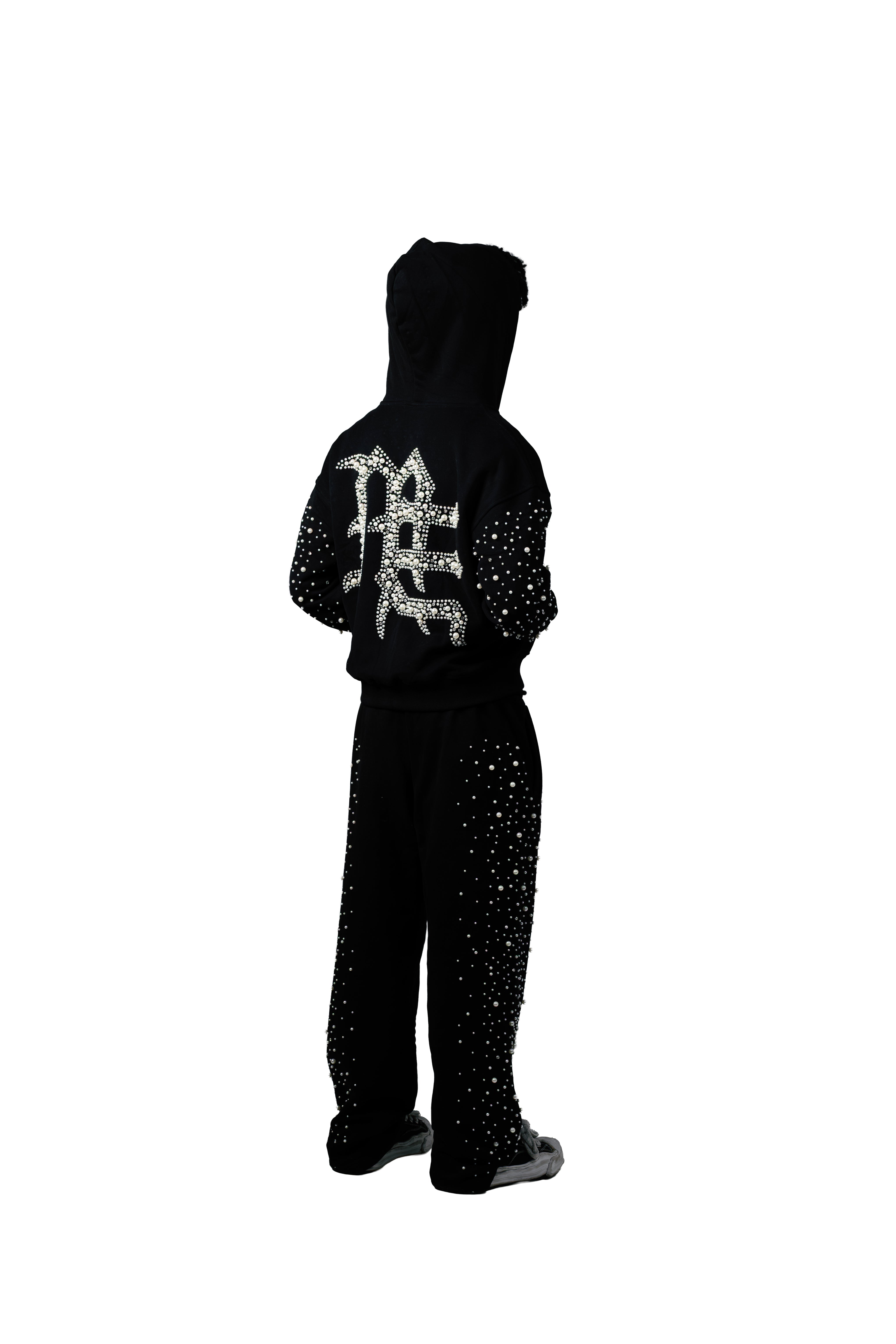 Y2K Bling Rhinestone Graphic Baggy Sweatpants Men Hip‑Hop Street Pants
