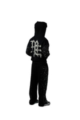 Y2K Bling Rhinestone Graphic Baggy Sweatpants Men Hip‑Hop Street Pants