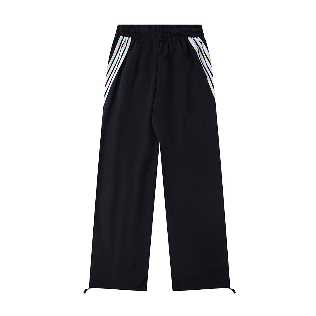Black Red Gothic Graphic Wide‑Leg Sweat Pants Urban Streetwear Trousers