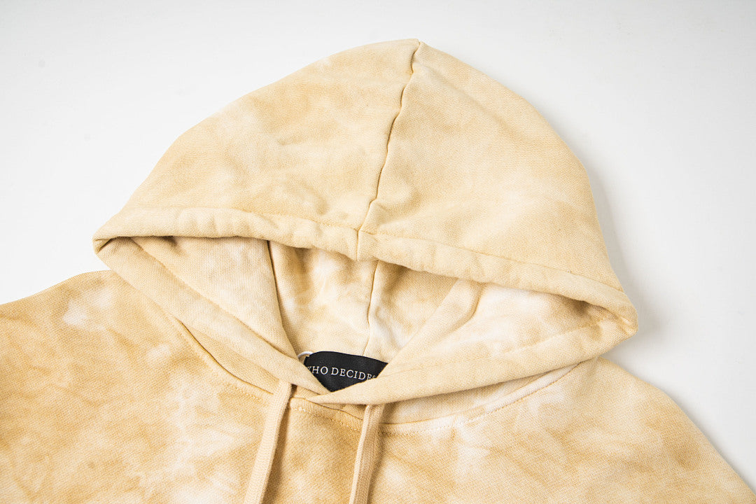Vintage Cream Tie‑Dye Church Stained‑Glass Full‑Zip Hoodie