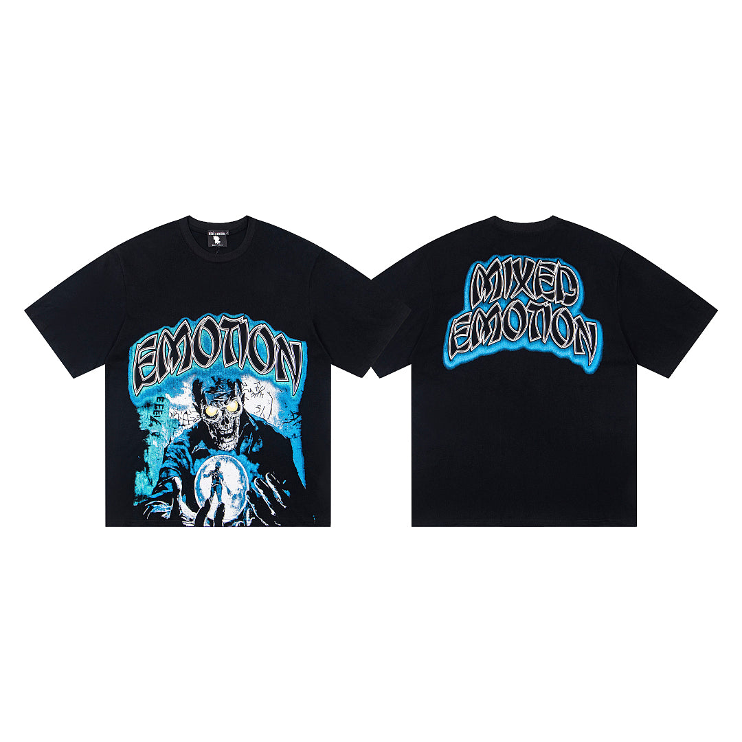 Underground Dark Art Graphic Oversized Short Sleeve Street T‑Shirt