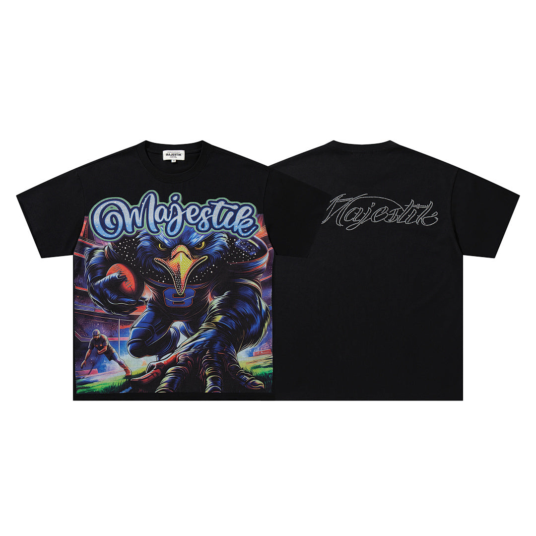 Black Vintage Demon Fantasy Band‑Style Graphic T‑Shirt