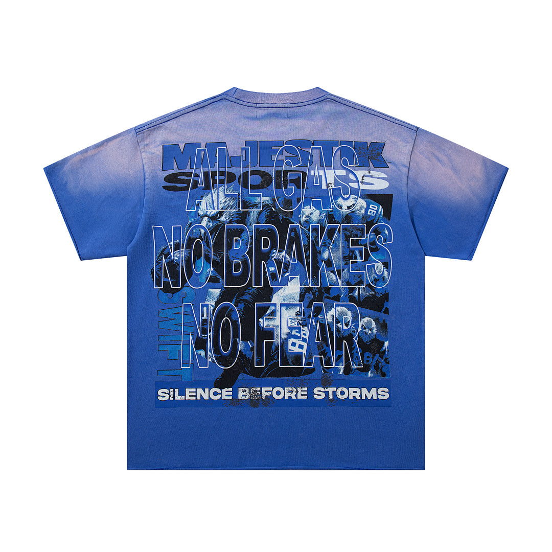 Blue Washed Vintage Gorilla Band‑Style Graphic T‑Shirt
