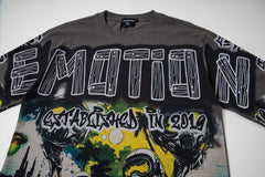 Dark Scenery Graphic Long Sleeve T‑Shirt Retro Streetwear Top