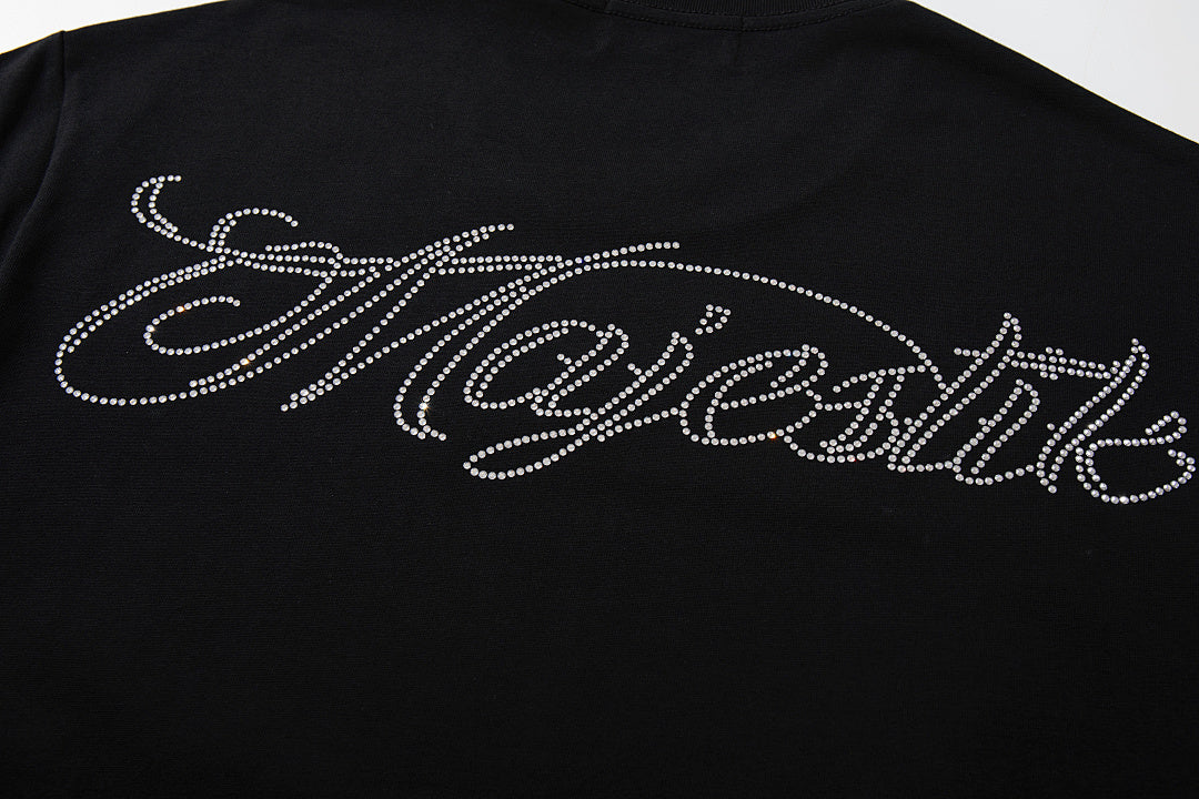 Black Vintage Psychedelic Portrait Band‑Style Graphic T‑Shirt