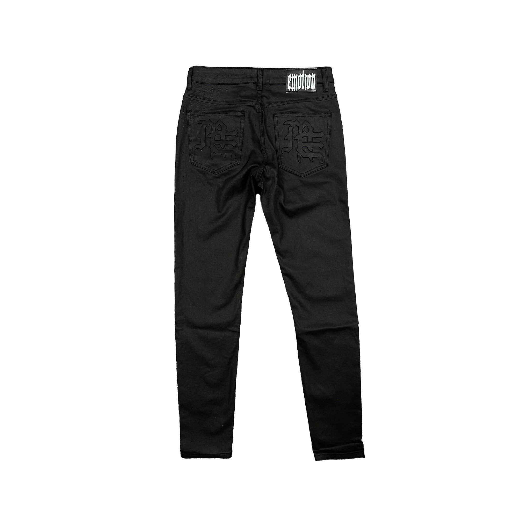 Y2K Street Style Clean Black Straight‑Leg Denim Pants For Men