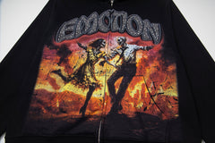 Black Vintage Rock Graphic Zip‑Up Oversized Hoodie Gothic Streetwear Sweatshirt