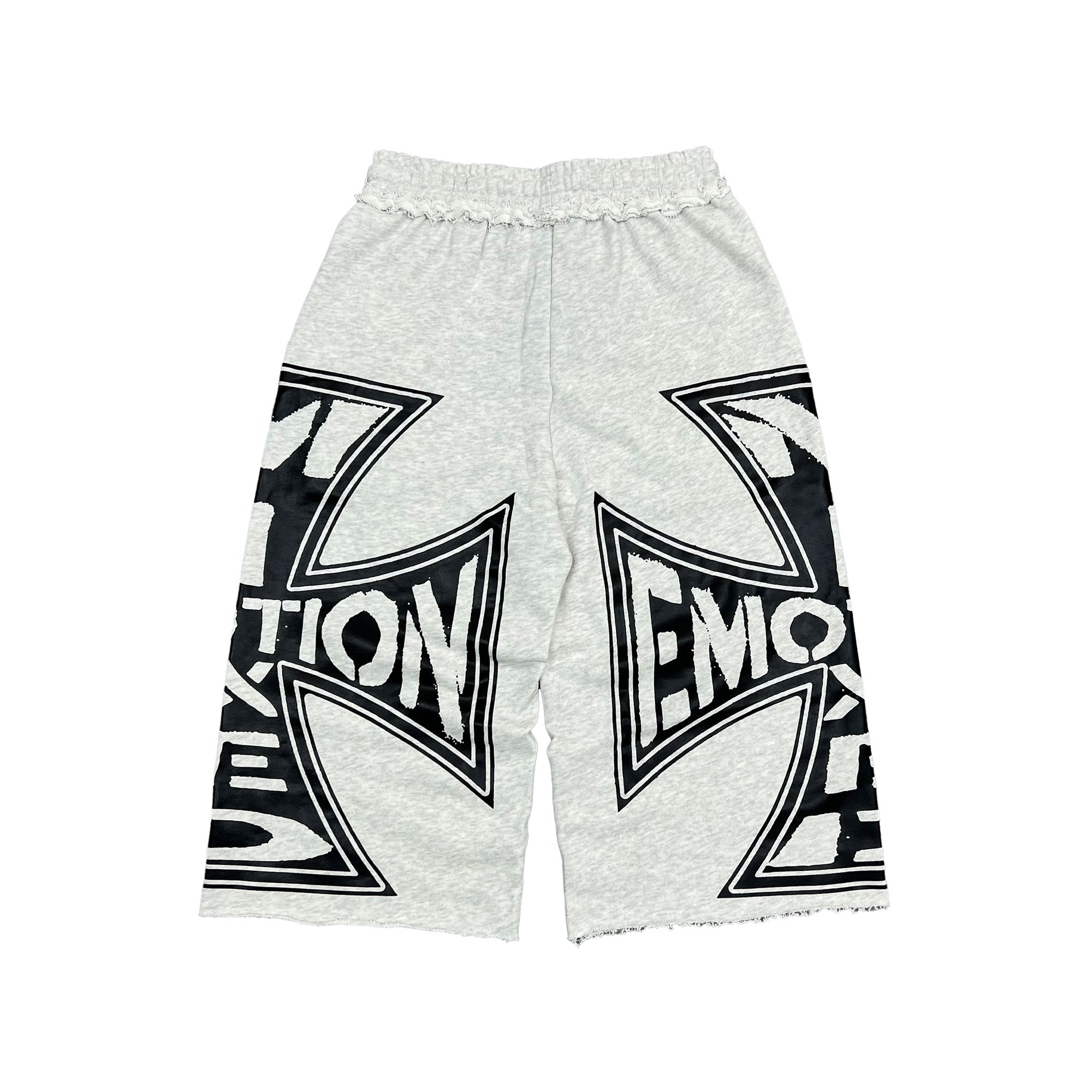 Y2K Street Style Grey Fleece Drawstring Loose Fit Sweat Shorts