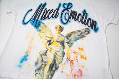 Vintage Mixed Emotion Angel Graphic Oversized Crew Neck Street T‑Shirt