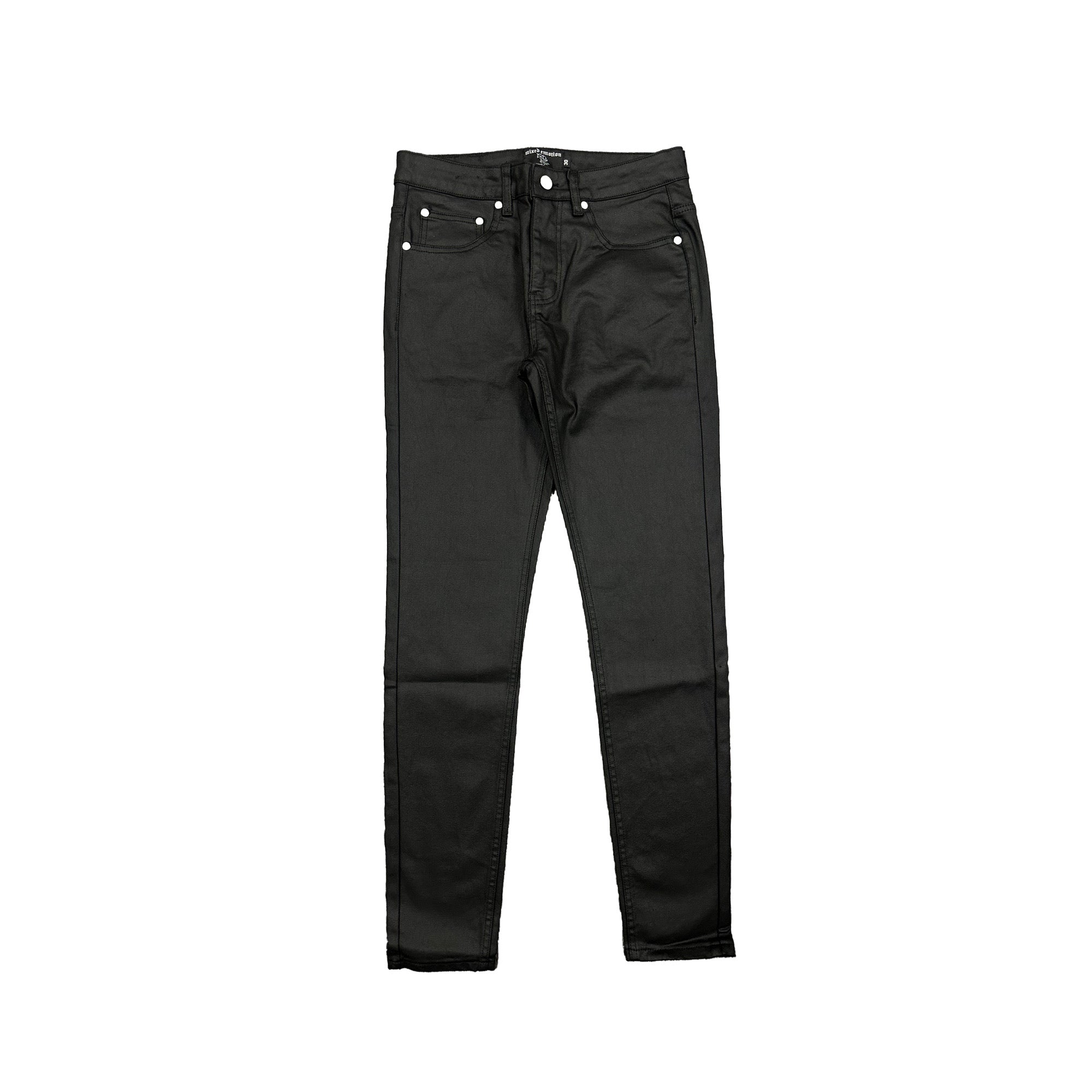 Y2K Street Style Clean Black Straight‑Leg Denim Pants For Men