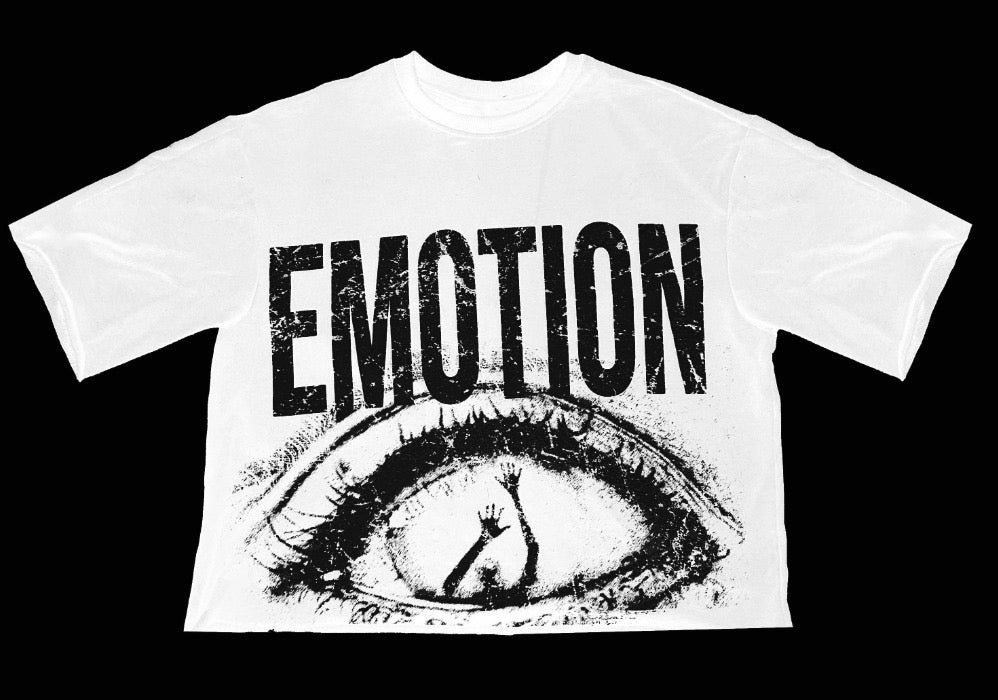 Underground Street Style Emotion Eye Graphic Loose Fit Short Sleeve Tee