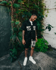 Men Vintage Letter Graphic Drawstring Casual Streetwear Shorts
