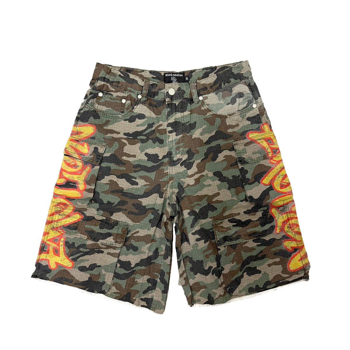 Vintage Camo Print Shorts Loose Fit Hip‑Hop Streetwear Short Pants