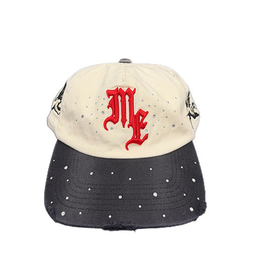 Streetwear Washed Splash‑Ink Embroidered Dad Baseball Cap