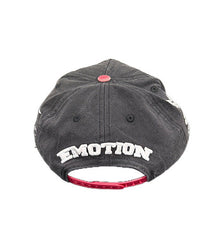 Vintage Splatter Detail Embroidered Snapback Cap Black & Red Street‑wear Baseball Hat