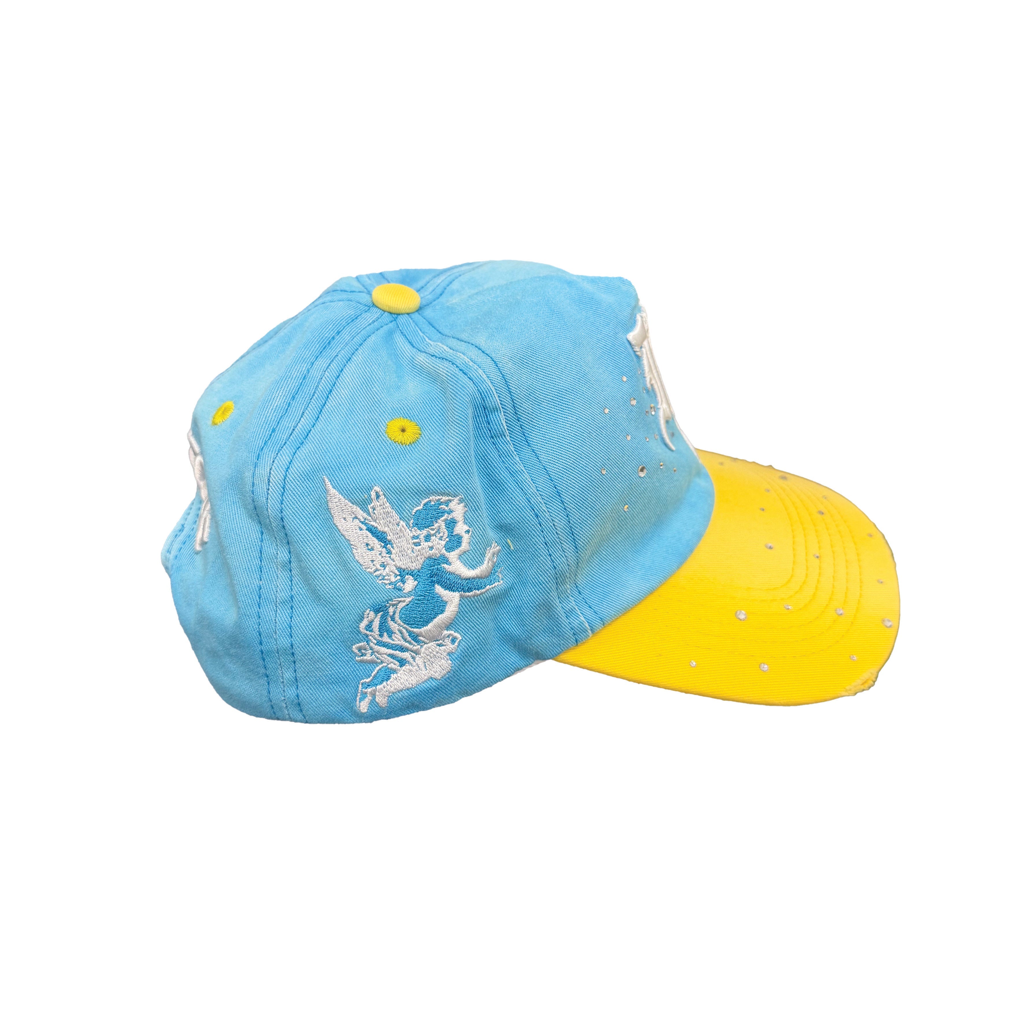 Sparkle Rhinestone Two‑Tone Snapback Hat "ME" Embroidery Hip‑Hop Headwear