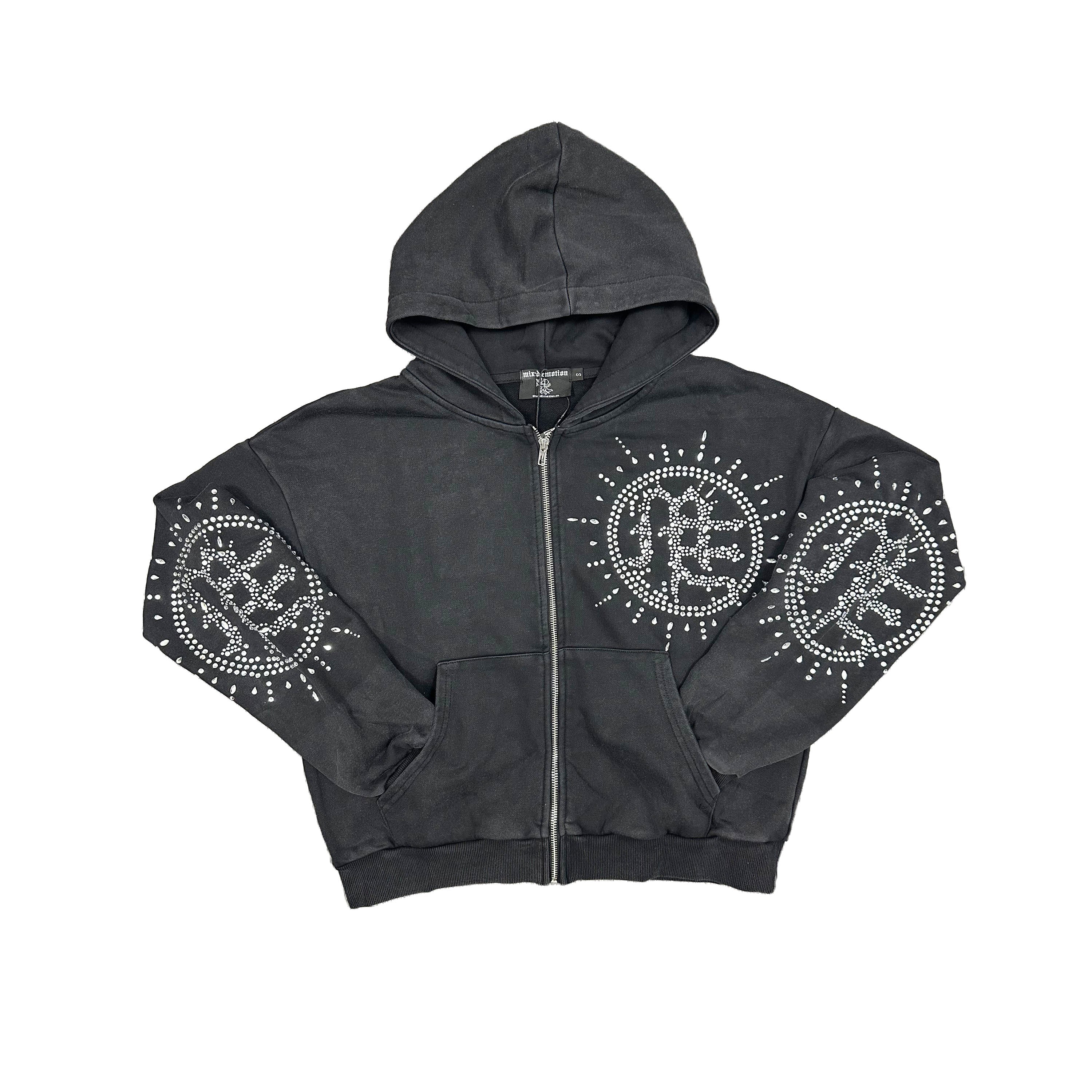 Vintage Cross Logo Cropped Zip Hoodie Underground Street Top