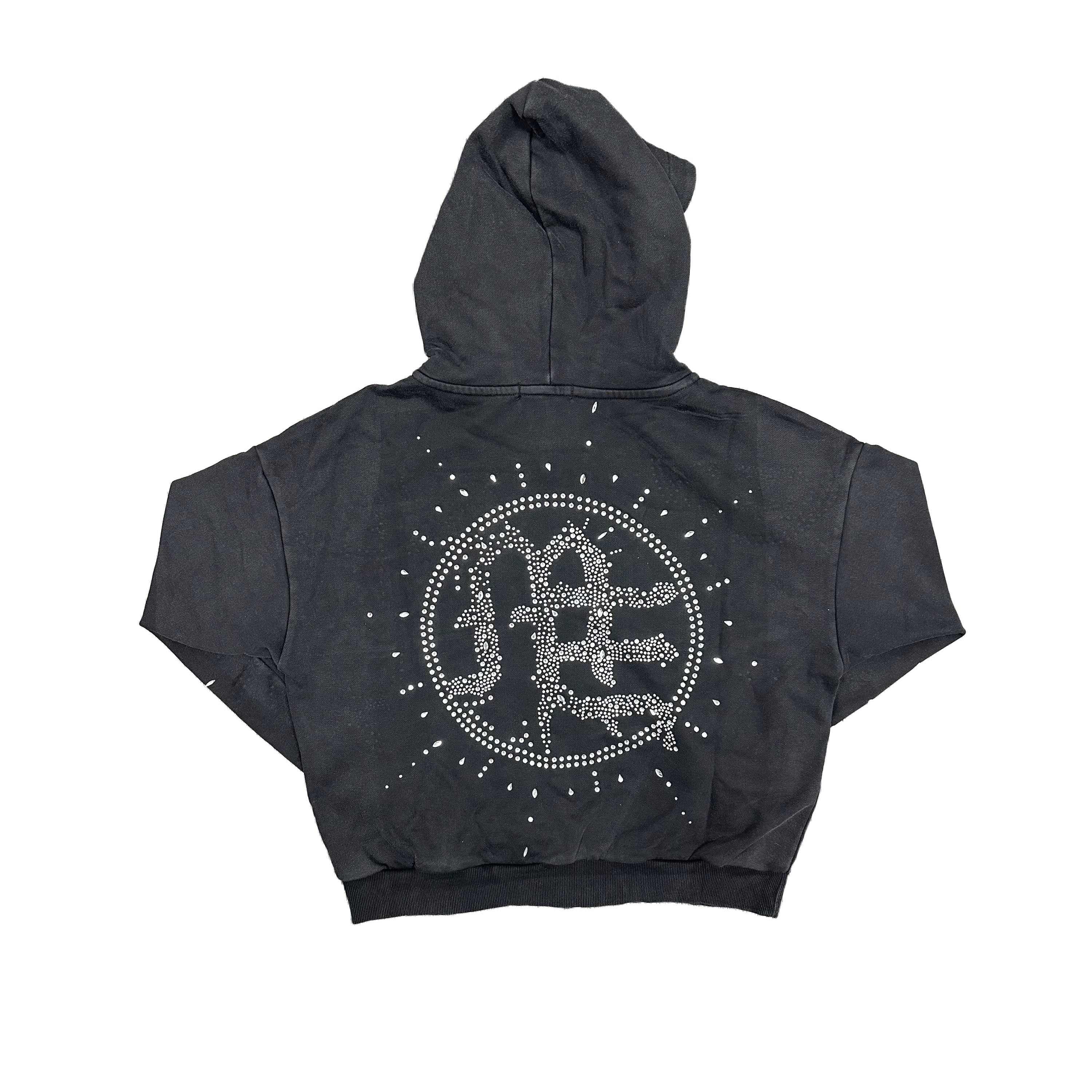 Vintage Cross Logo Cropped Zip Hoodie Underground Street Top