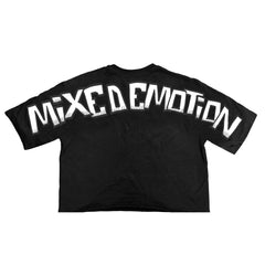 Vintage Distressed Monster Graphic Tee Black Emotion Front & Back Print Baggy Street‑wear T‑Shirt