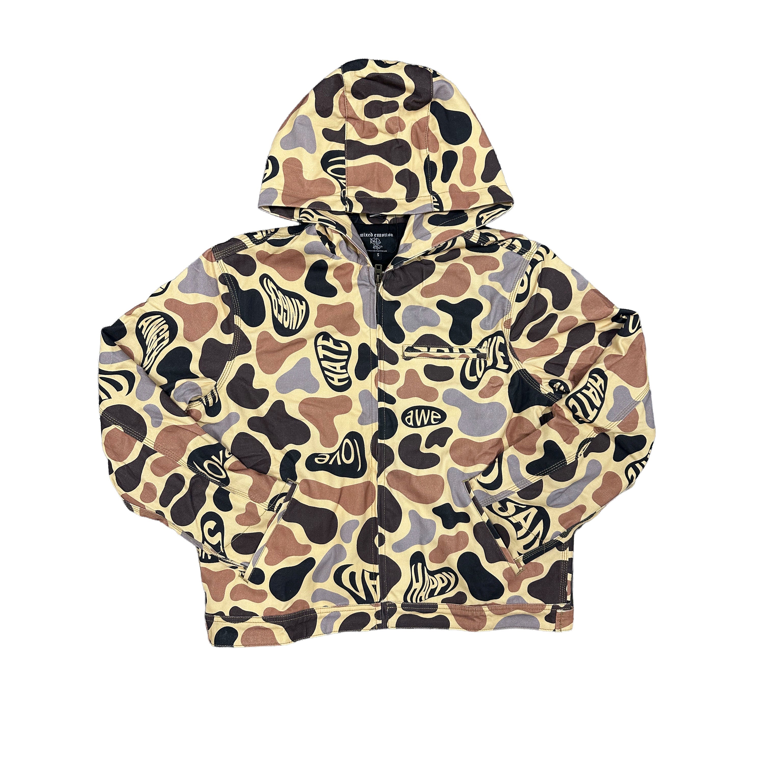 Abstract Camo Print Pullover Hoodie Unisex Streetwear Hooded Sweatshirt