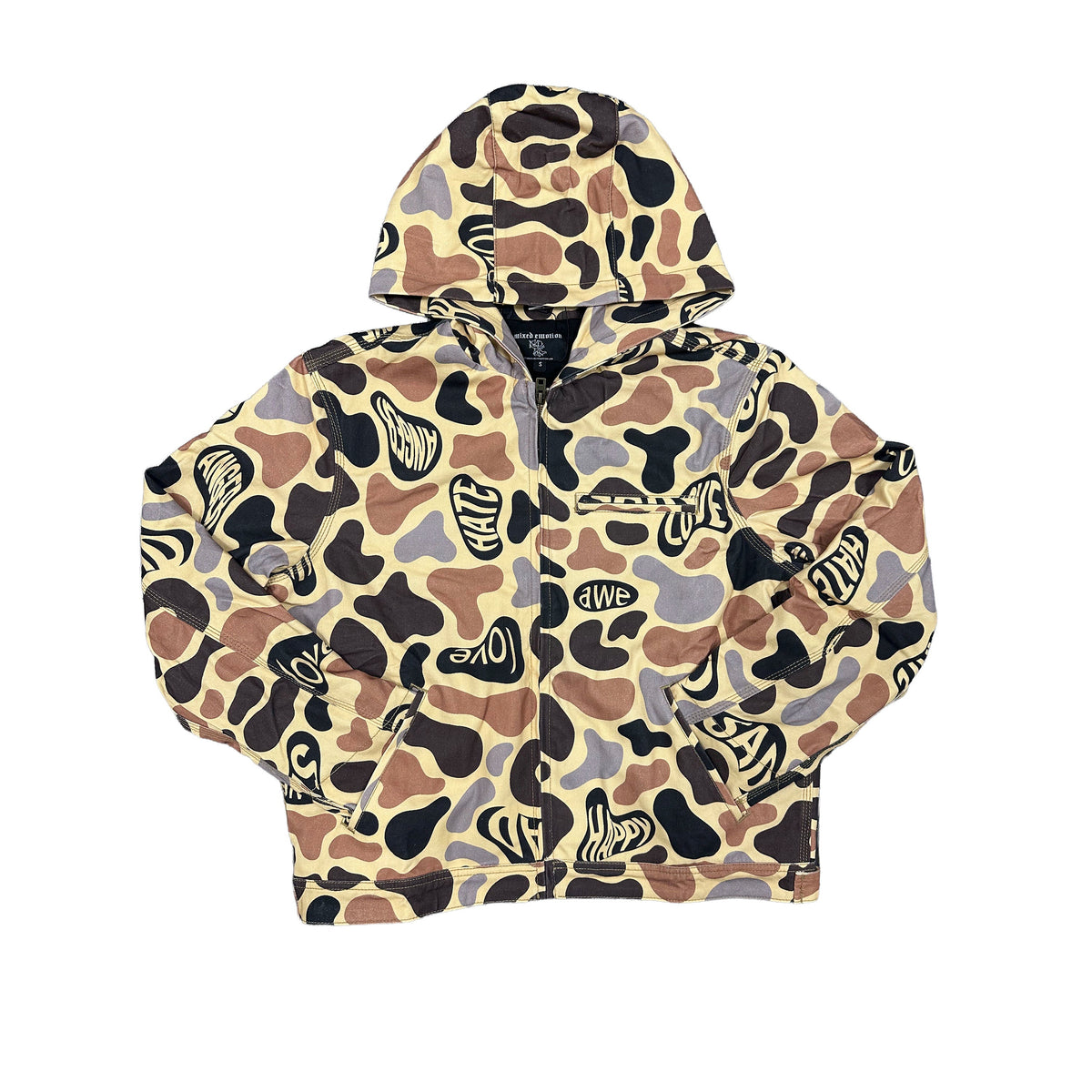 Abstract Camo Print Pullover Hoodie Unisex Streetwear Hooded Sweatshirt