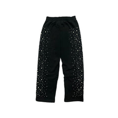 Y2K Bling Rhinestone Graphic Baggy Sweatpants Men Hip‑Hop Street Pants