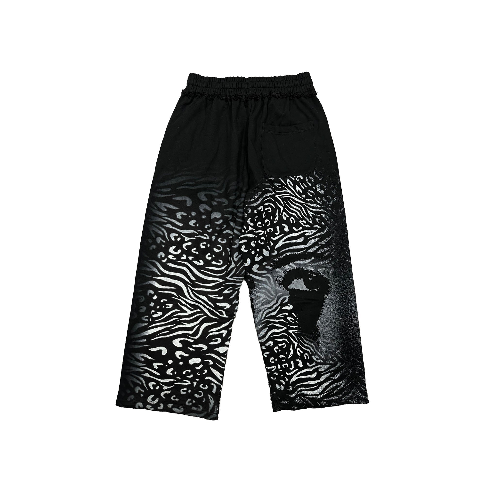 Hip‑Hop Abstract Art Print Wide Leg Baggy Sweatpants Men Casual Bottoms