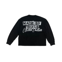 Black Vintage Portrait Graphic Long Sleeve T‑Shirt Men Streetwear Casual Top