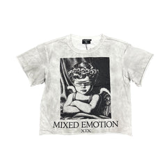 Washed Grey Angel Graphic T‑Shirt Men Vintage Streetwear Short Sleeve Tee