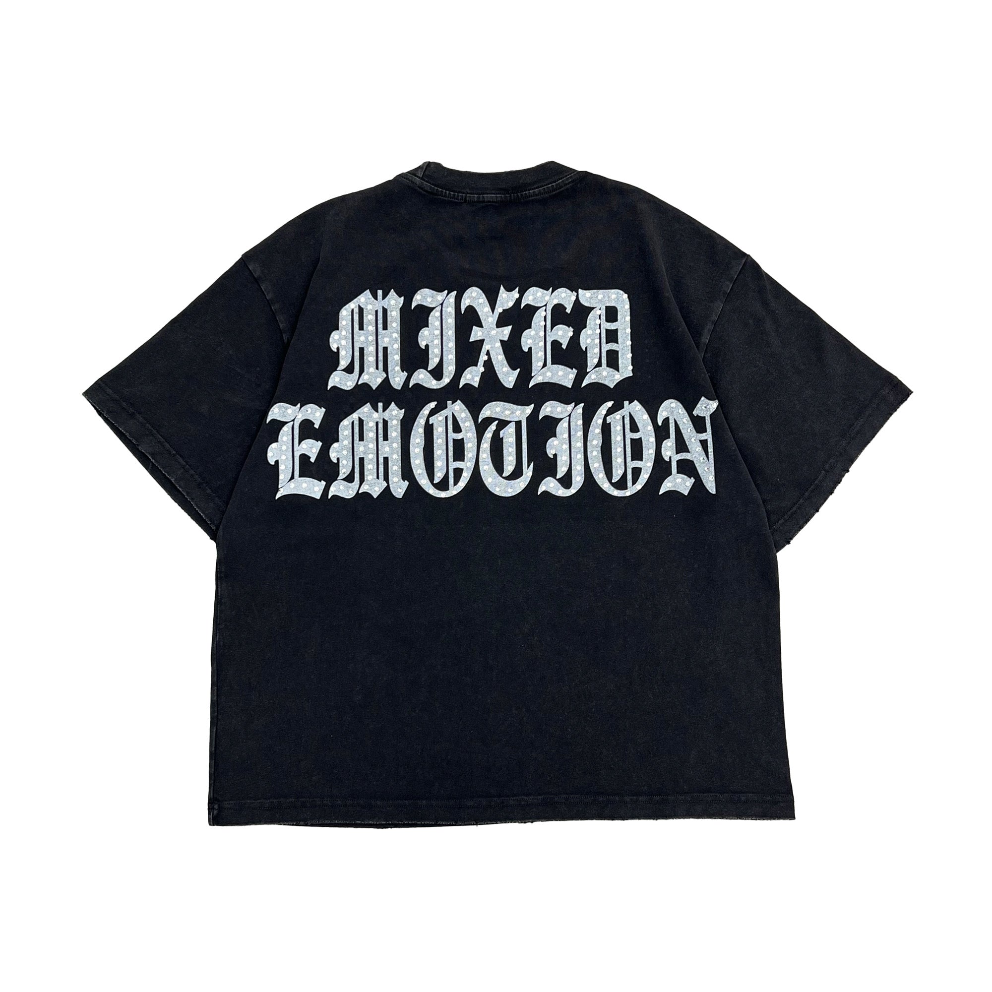 Vintage Emotion Graphic Portrait Print Loose Fit Streetwear Black T‑Shirt