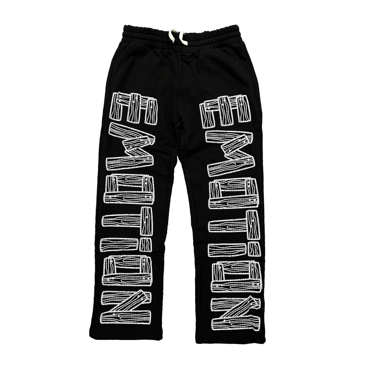 Retro Varsity Letter Graphic Baggy Sweatpants Men Hip‑Hop Wide Leg Trousers