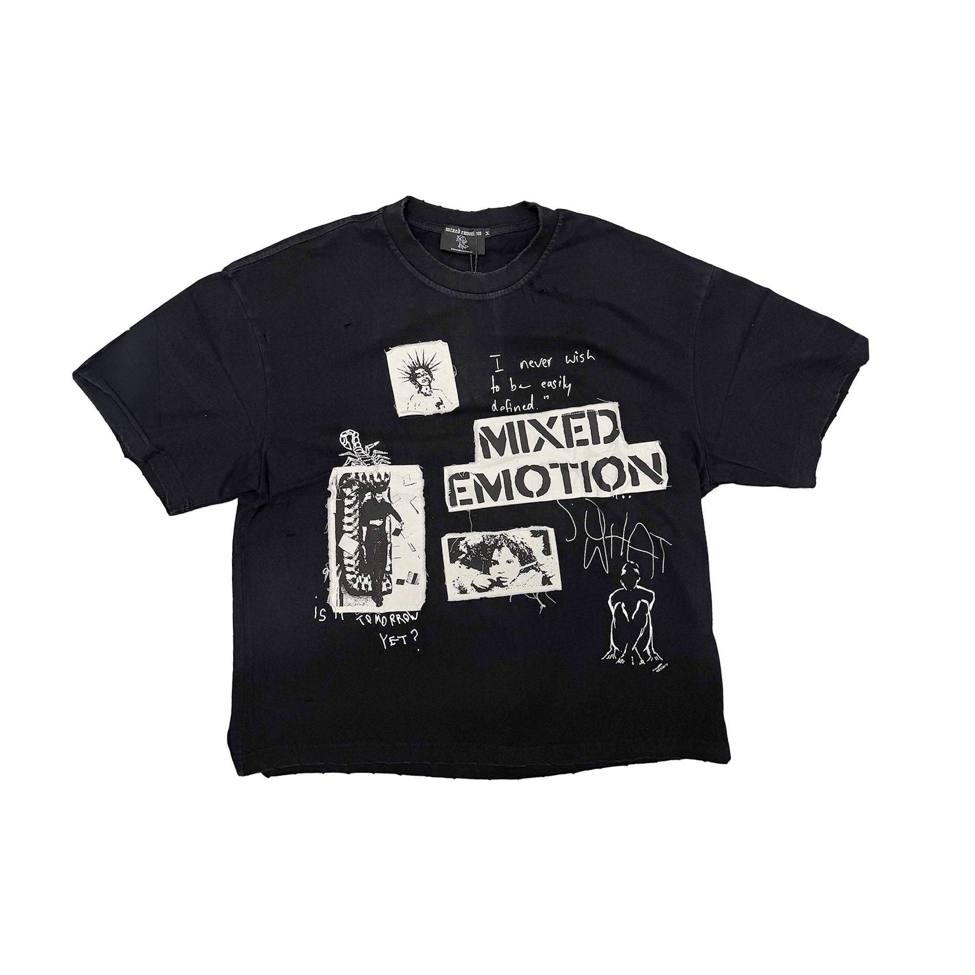 Vintage Collage Graphic Print Short Sleeve Streetwear T‑Shirt