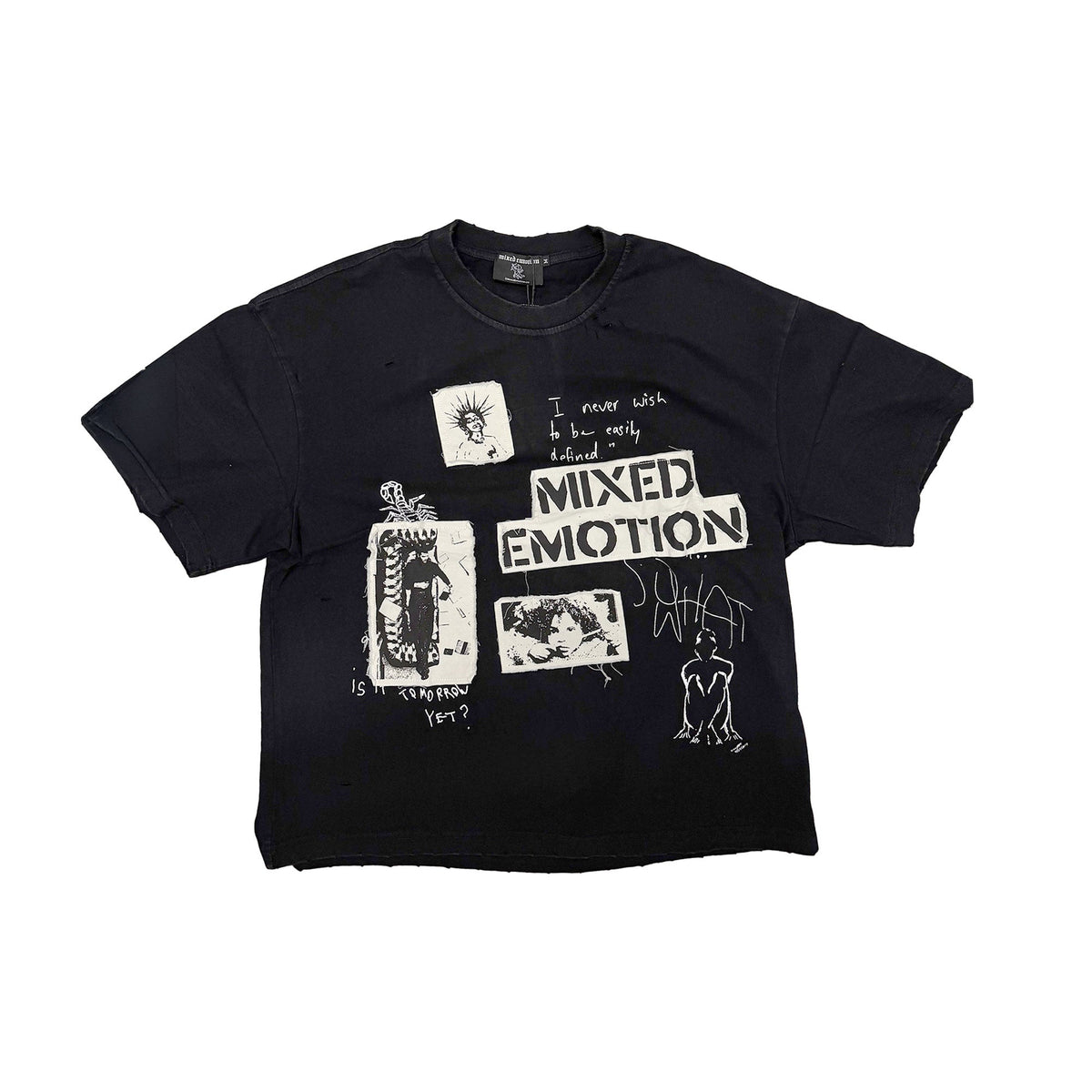 Vintage Collage Graphic Print Short Sleeve Streetwear T‑Shirt