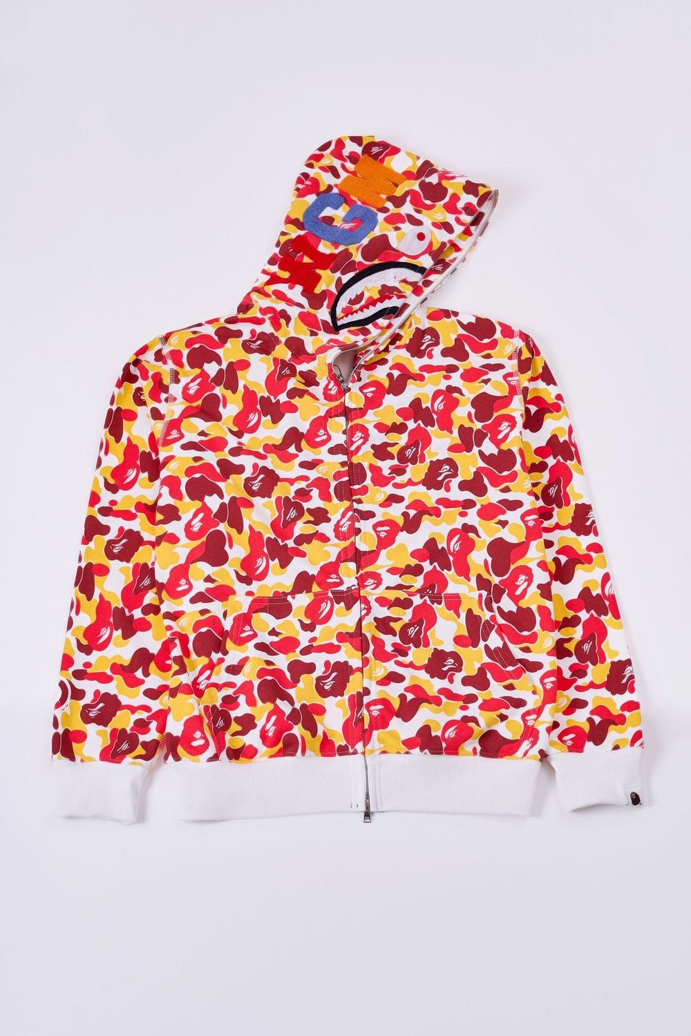 Cross border foreign trade wholesale new shark camouflage hooded cardigan zipper looped fleece men's and women's hoodie jacket trendy (40)