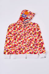 Cross border foreign trade wholesale new shark camouflage hooded cardigan zipper looped fleece men's and women's hoodie jacket trendy (40)
