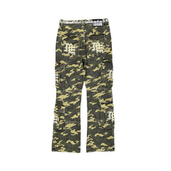 Underground Street Style Camo Drawstring Bootcut Cargo Pants