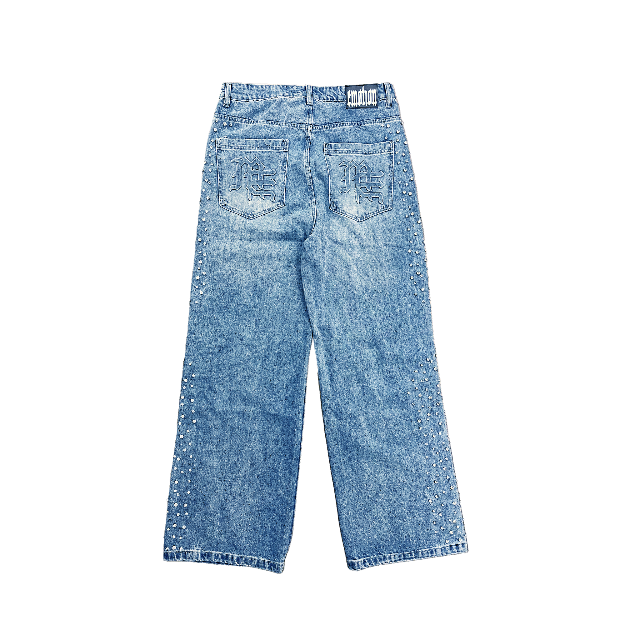 Distressed Ripped Baggy Wide‑Leg Jeans Vintage Wash Street‑wear Denim Pants