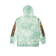 Vintage Mint Green Tie‑Dye Church Print Full‑Zip Hoodie