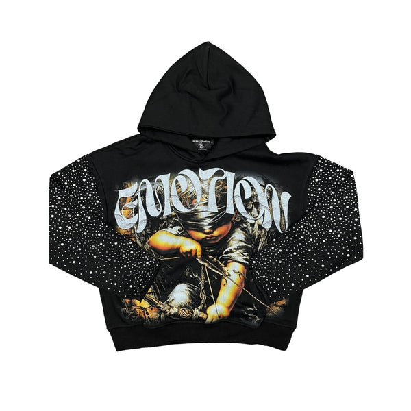 Dark Retro Portrait Print Hoodie Oversized Hip‑Hop Street Pullover