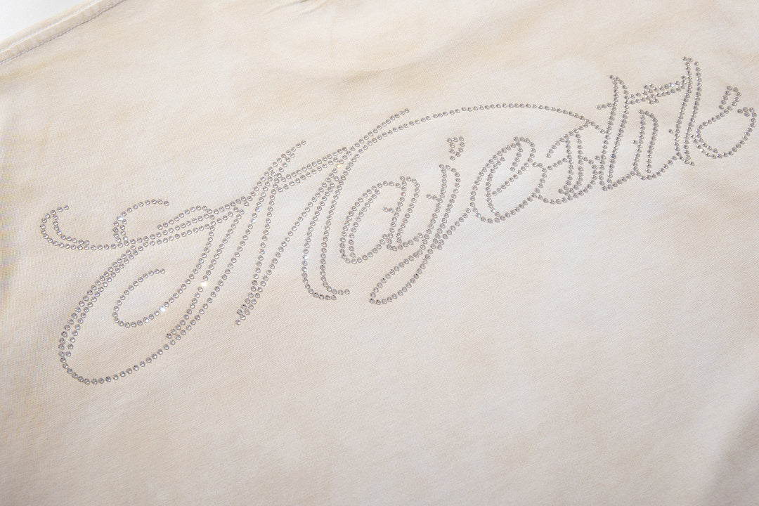 Off‑White Washed Vintage Motorcycle Racing Graphic Band‑Style T‑Shirt