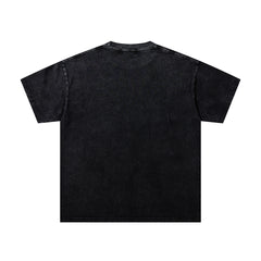 Black Washed Vintage Boxing Gloves Graphic Band‑Style T‑Shirt