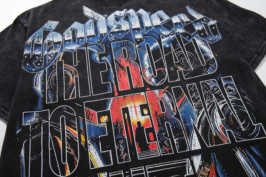 Vintage Black Metal Band Double‑Sided Graphic T‑Shirt
