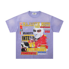 Lavender Washed Racing Theme Majestik Vintage Graphic T‑Shirt
