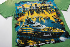 Green Washed Vintage Tour Cruise City Double‑Sided Band‑Style Graphic T‑Shirt