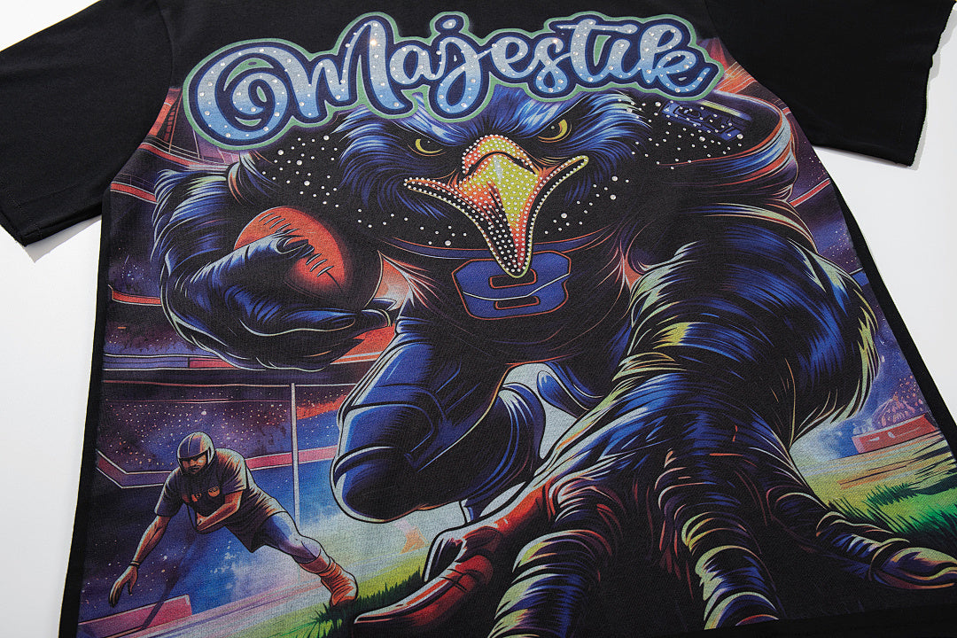 Black Vintage Demon Fantasy Band‑Style Graphic T‑Shirt