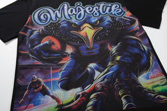 Black Vintage Demon Fantasy Band‑Style Graphic T‑Shirt