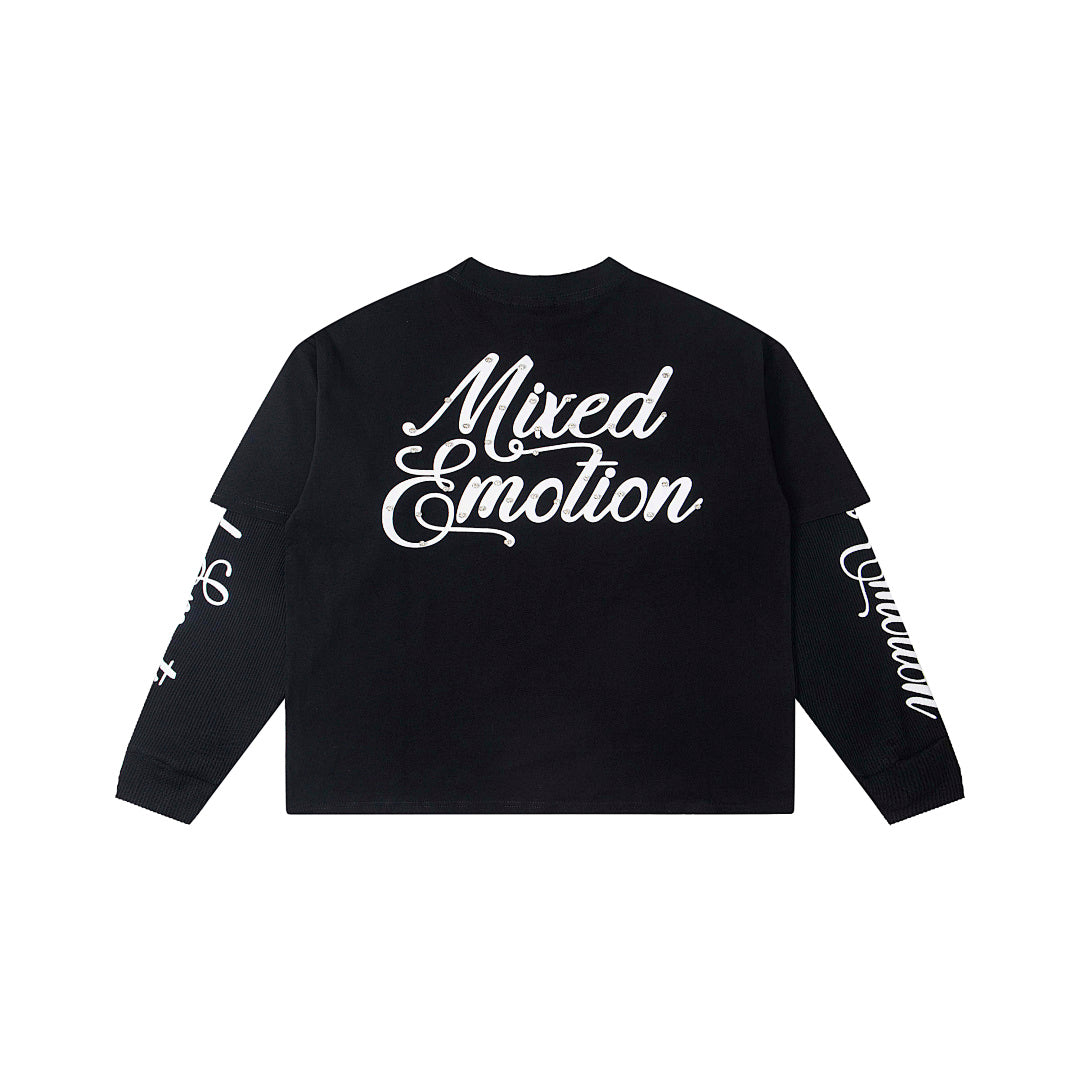 Black & White Angel Art Long Sleeve T‑Shirt Urban Streetwear