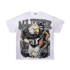 Off‑White Washed Vintage Eagle Tour Graphic Band‑Style T‑Shirt